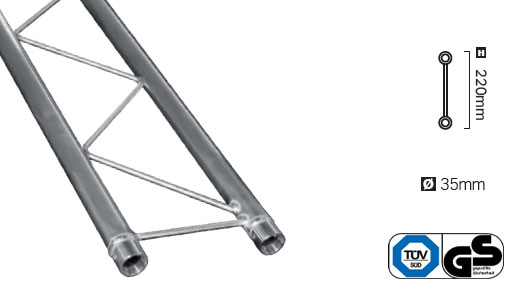 Structure alu Duratruss - Série légère DT-22 en échelle section 220mm