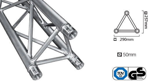 Structure alu Duratruss - Série DT-33 en triangulaire section 290mm